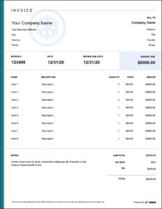 Snow Removal Invoice Form