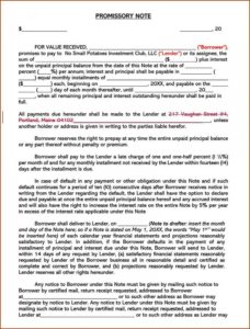 Standard Promissory Note Word Template