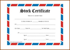 Stock Certificate Template Doc