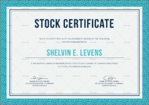 Stock Certificate Template Illustrator