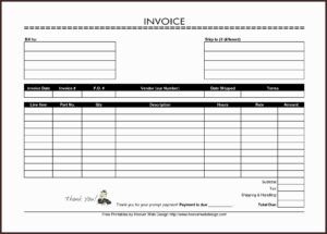 T Shirt Invoice Template