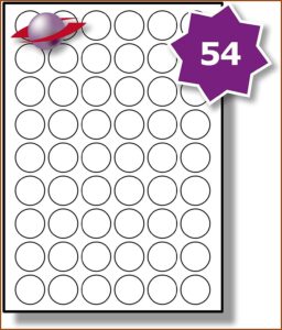 Template For 25mm Round Labels