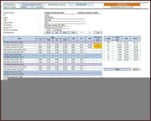 Time Card Spreadsheet Template Free