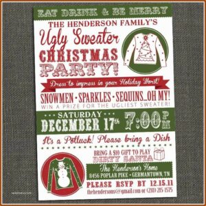 Ugly Christmas Sweater Invitation Template Free