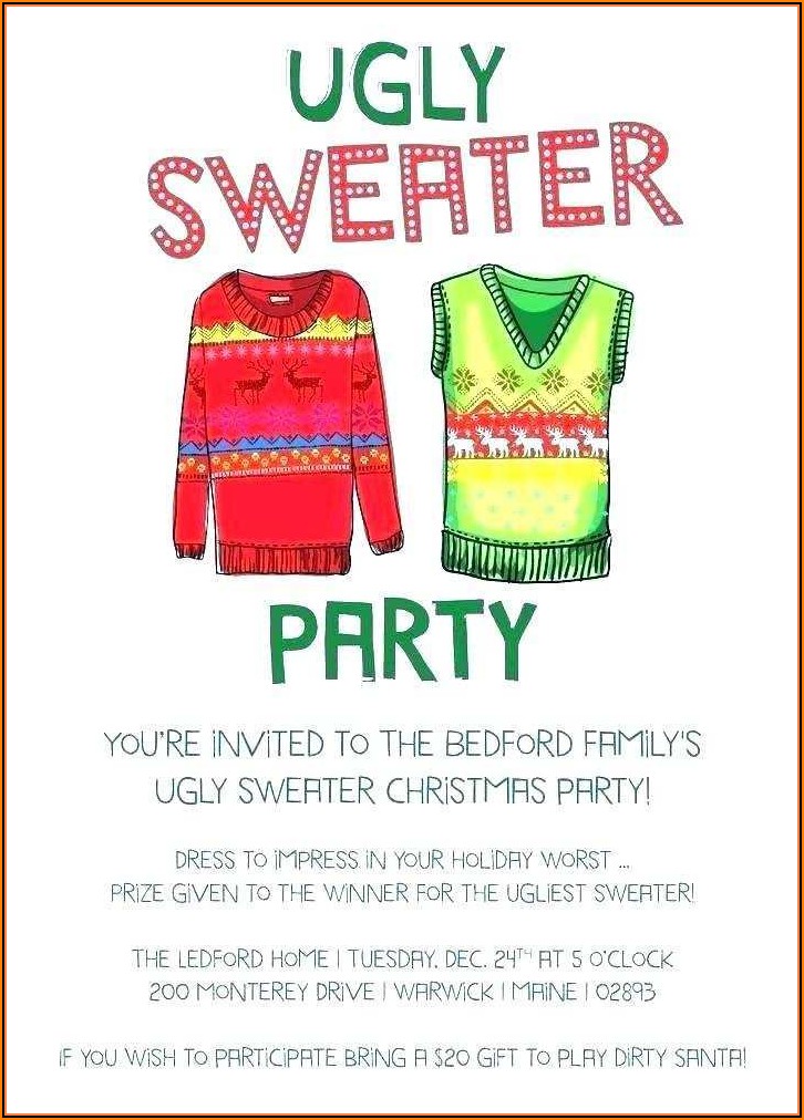 Ugly Sweater Invitation Template