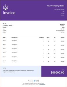 Web Design Invoice Template
