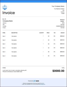 Web Designing Invoice Format