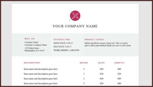 Web Developer Invoice Example