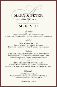 Wedding Reception Buffet Menu Template
