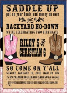 Western Theme Party Invitation Template