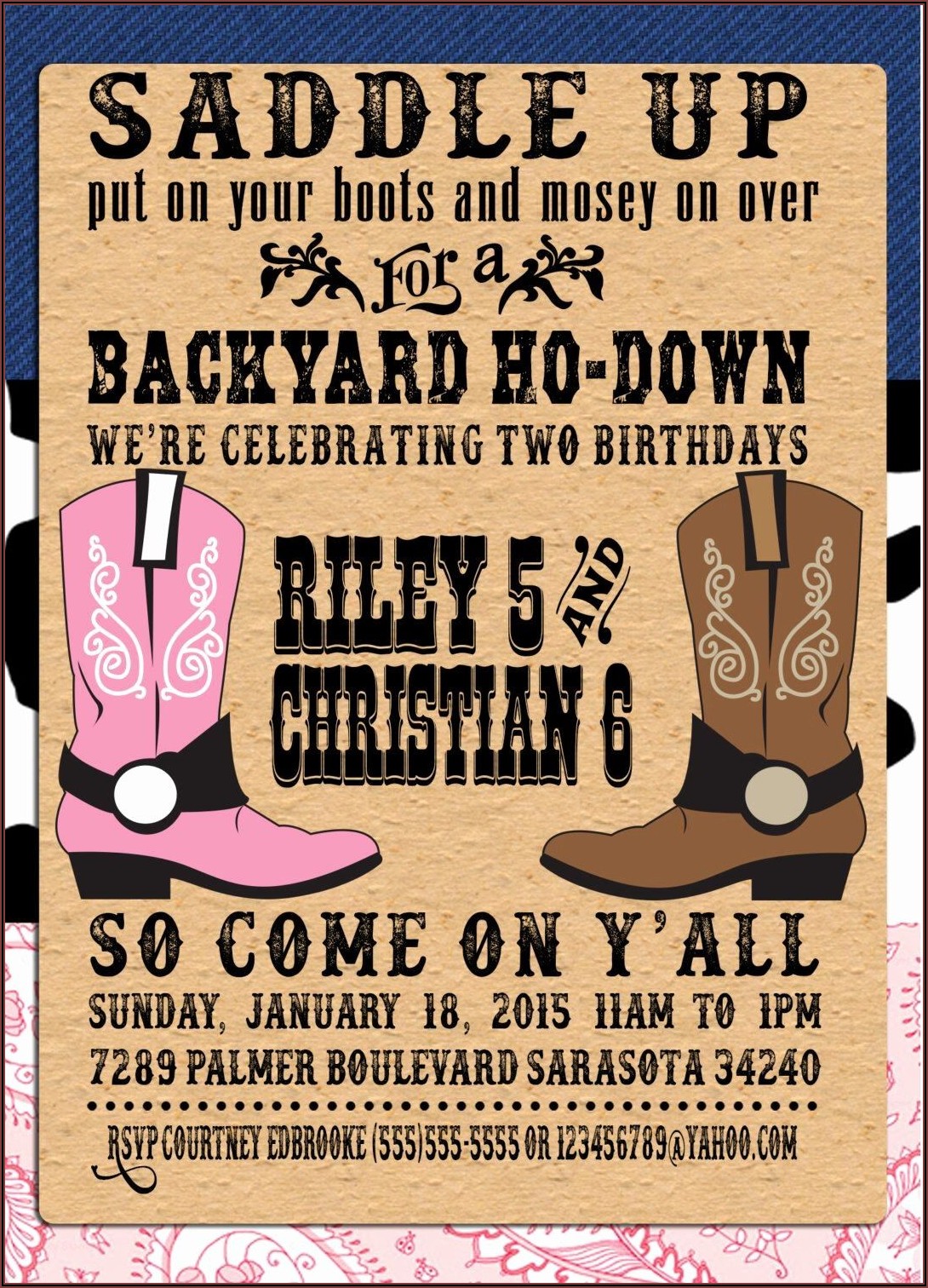 Western Theme Party Invitation Template