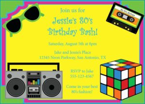 80's Theme Christmas Party Invitation Templates Free