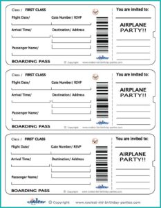 Airline Ticket Party Invitation Template