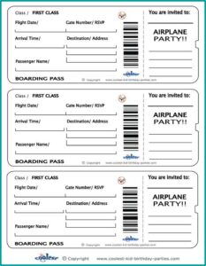 Airplane Ticket Invitation Template