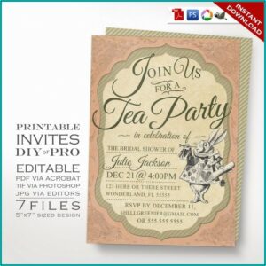 Alice In Wonderland Invitation Template Free Download