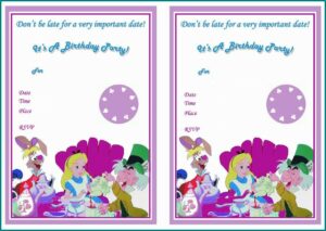 Alice In Wonderland Invitations Free Template
