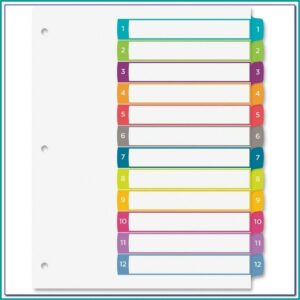 Avery Ready Index 12 Tab Template