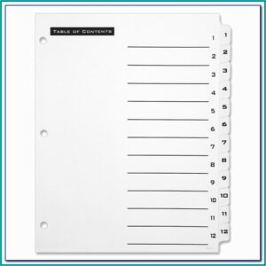 Avery Ready Index Dividers 12 Tab Template