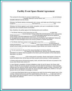 Banquet Hall Rental Contract Template