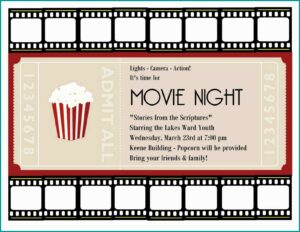 Blank Movie Ticket Invitation Template