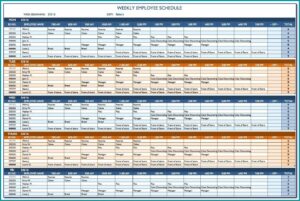 Blank Staff Schedule Template