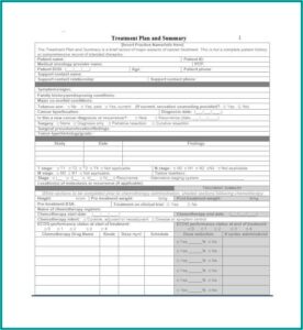 Chemotherapy Treatment Plan Template