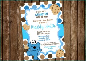 Cookie Monster Baby Shower Invitation Template Free
