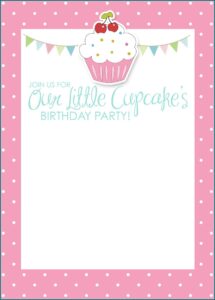 Cupcakes Birthday Invitations Templates Free