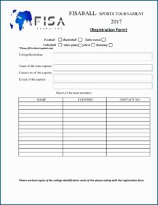 Dance Team Registration Form Template