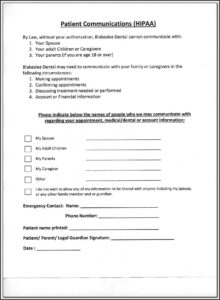 Dental Hipaa Forms Free