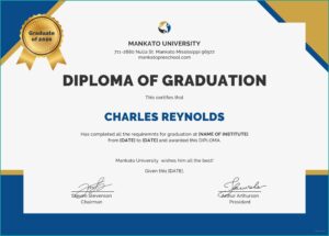 Diploma Certificate Template Word
