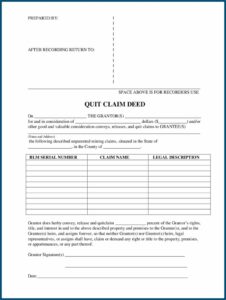 Download Quit Claim Deed Form Free