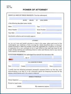 Durable Power Of Attorney Form North Carolina