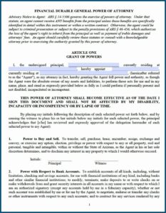 Durable Power Of Attorney Free Form