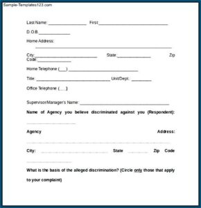 Eeoc Discrimination Complaint Form
