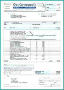 Electrical Work Order Invoice Template