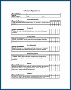 Employee Performance Appraisal Form