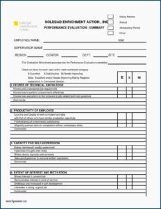 Employee Performance Appraisal Format