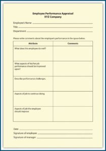 Employee Performance Appraisal Forms