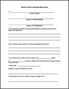 Eviction Notice Form Texas