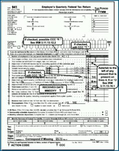 Federal Quarterly Tax Forms 941 Schedule B