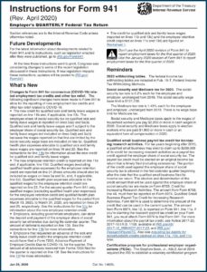 Federal Tax Form 941 Instructions