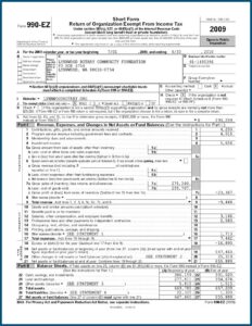 Federal Tax Form 990 Ez