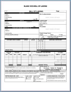 Fedex Freight Blank Bill Of Lading Form