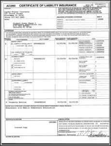 Fillable Acord Form 75