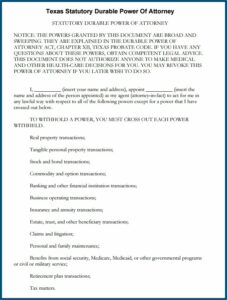 Financial Durable Power Of Attorney Form