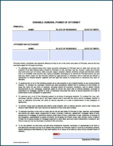 Financial Durable Power Of Attorney Form Arizona