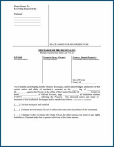 Florida Construction Lien Law Forms