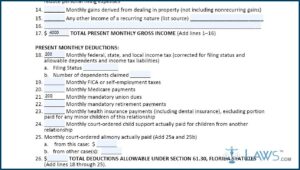 Florida Divorce Forms Financial Affidavit