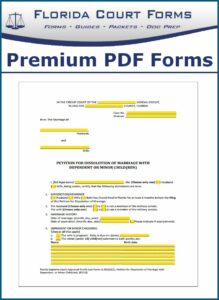 Florida Divorce Forms With Minor Child